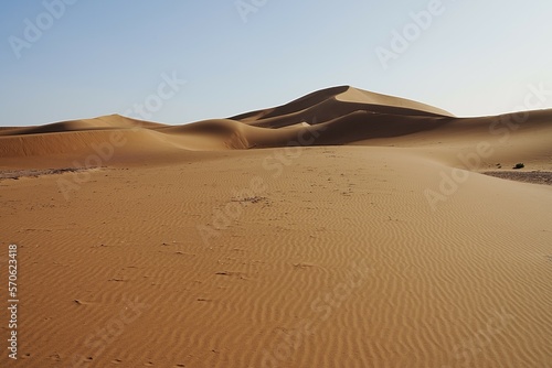 Beauty Erg Chigaga dune on Sahara desert in southeastern MOROCCO