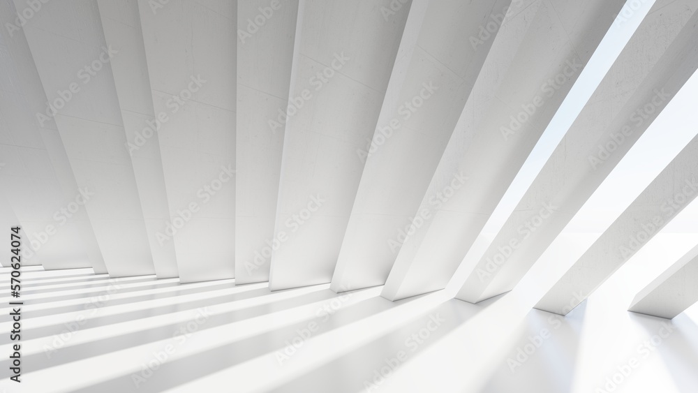 Naklejka premium Architecture background geometric concrete wall in interior 3d render