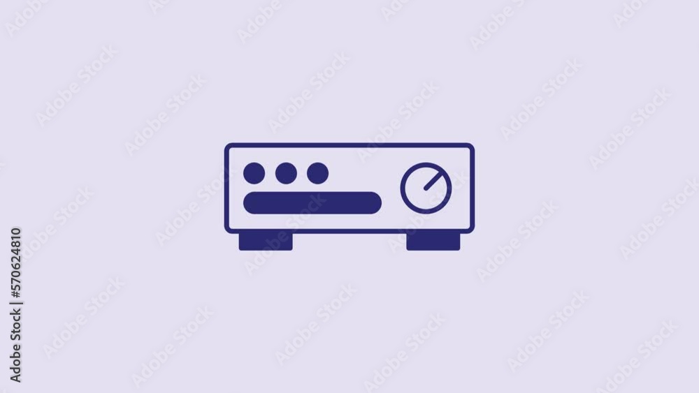Blue Sound mixer controller icon isolated on purple background. Dj equipment slider buttons. Mixing console. 4K Video motion graphic animation Blue Sound mixer controller icon isolated on purple background. Dj equipment slider buttons. Mixing console. 4K Video motion graphic animation