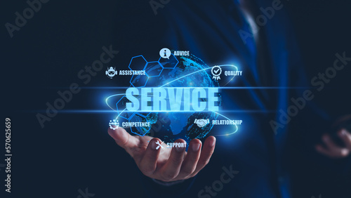 Картината върху платно Business service online digital technology