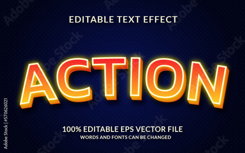 Action editable text effect