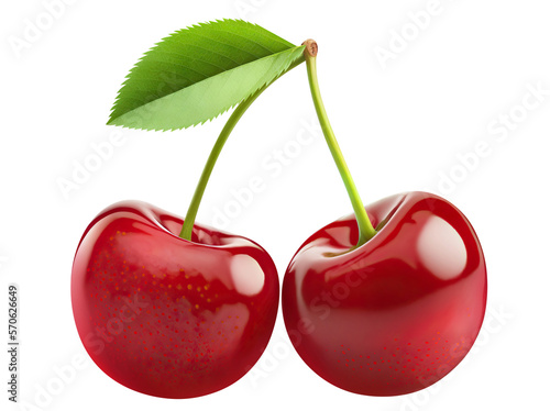 Fototapete Delicious cherries cut out. Based on Generative AI