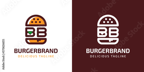 Letter BB Burger Logo, suitable for any business related to burger with B or BB initials.