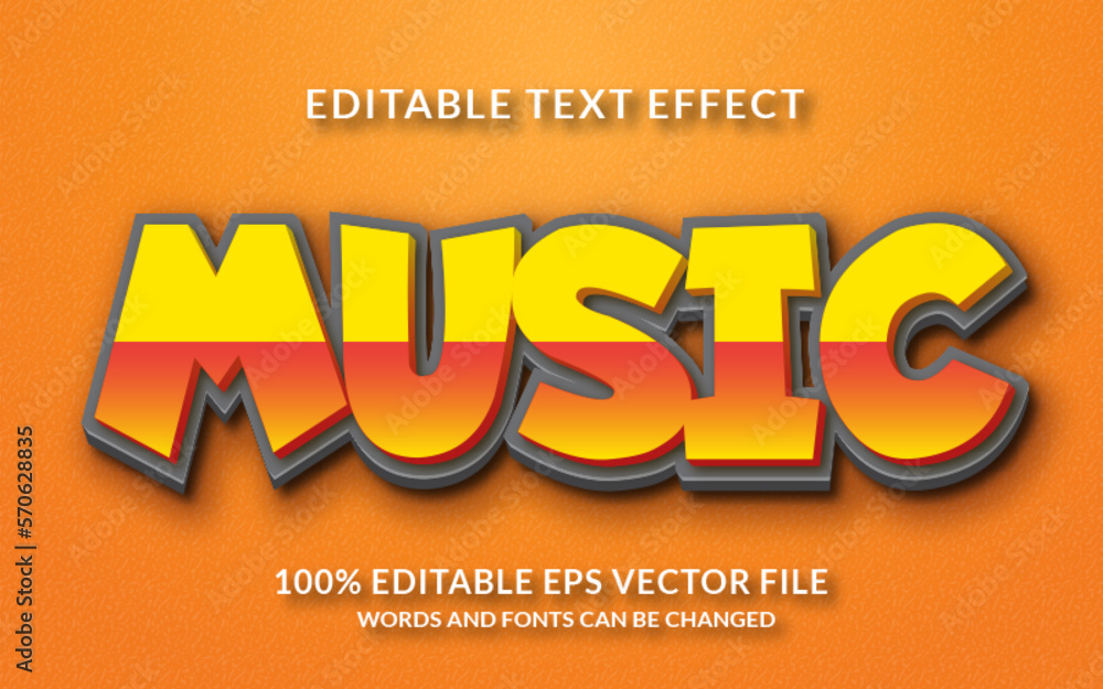 Obraz premium Music Editable Text Effect