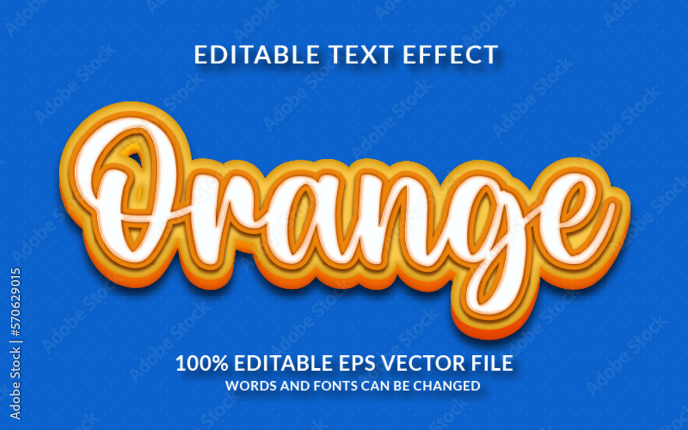 Orange editable text effect