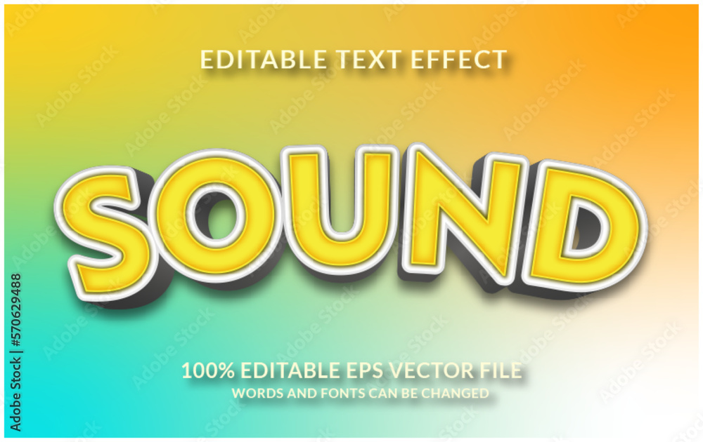 Sound editable text effect