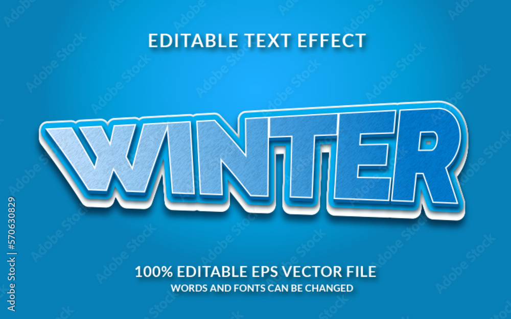 Winter Editable text effect