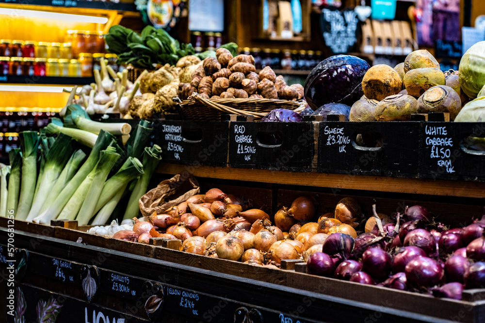 Colourful fresh vegetables - Market stall - London Borough Market