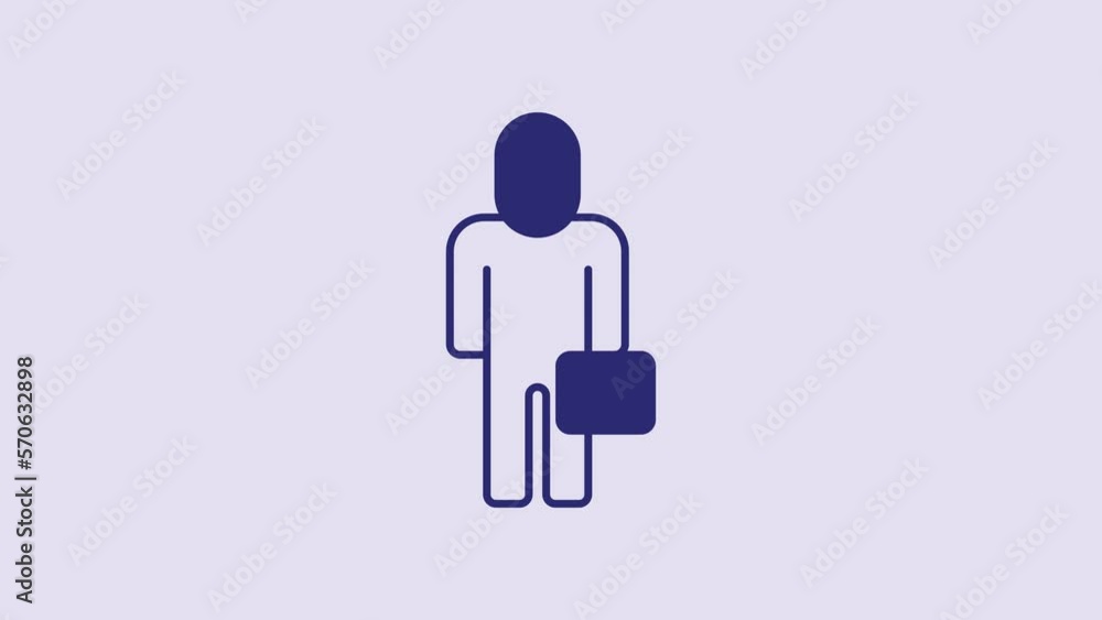Blue Businessman icon isolated on purple background. Business avatar symbol user profile icon. Male user sign. 4K Video motion graphic animation Blue Businessman icon isolated on purple background. Business avatar symbol user profile icon. Male user sign. 4K Video motion graphic animation