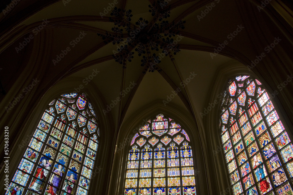  Interior of St. Salvator's Cathedral (Sint-Salvatorskathedraal) in Brugge, Belgium
