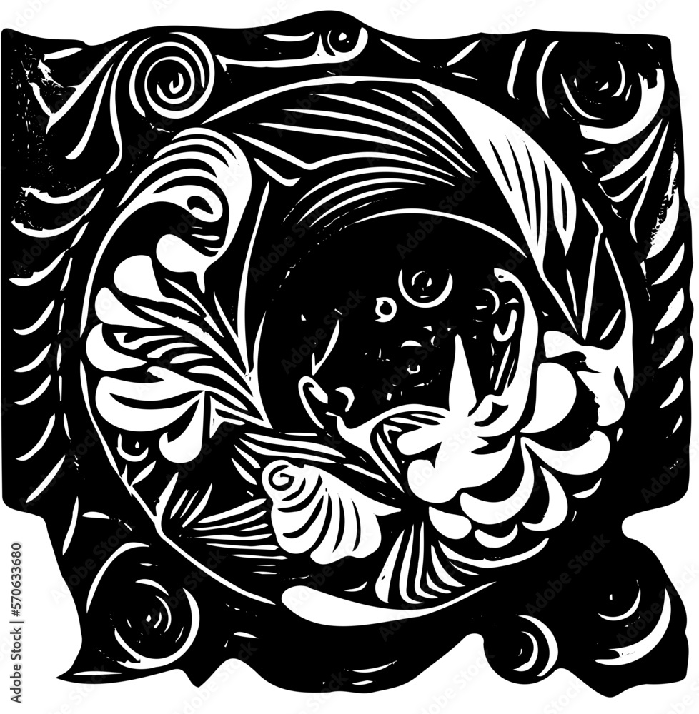 Obraz premium black and white tattoo design