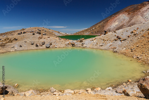 Volcanic area at Emerald Lakes in Tongariro National Park, New Zealand