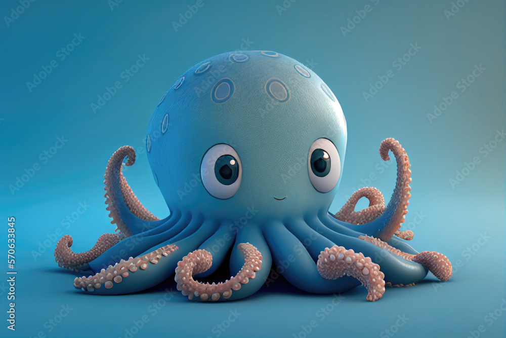 Cute 3D octopus model — Generative AI Cute 3D octopus model — Generative AI