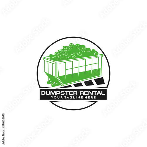Dumpster design logo - vector illustration. Suitable for environmental, rental, garbage related.