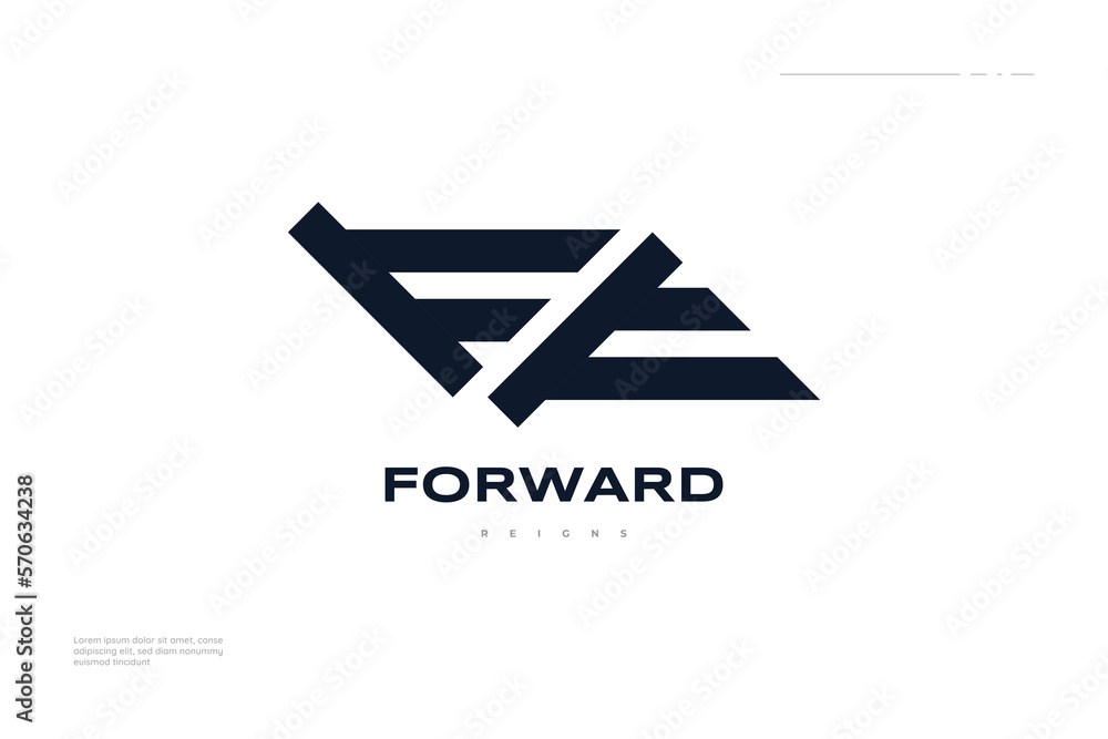 Abstract F and E Initials Letter Logo Isolated on White Background. FE Monogram Logo Design Abstract F and E Initials Letter Logo Isolated on White Background. FE Monogram Logo Design