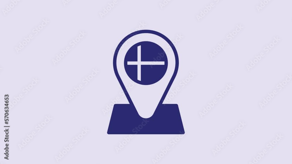 Blue Location marker with round flag nation of Iceland con isolated on purple background. 4K Video motion graphic animation Blue Location marker with round flag nation of Iceland con isolated on purple background. 4K Video motion graphic animation