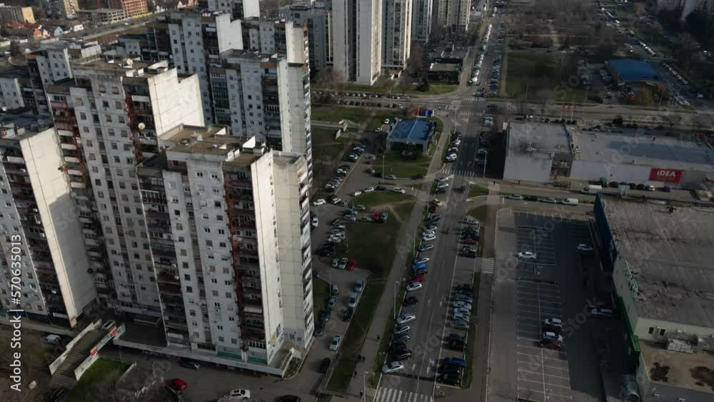 Residential area in the Belgrade city. Drone hyperlapse footage 4K. Residential area in the Belgrade city. Drone hyperlapse footage 4K.
