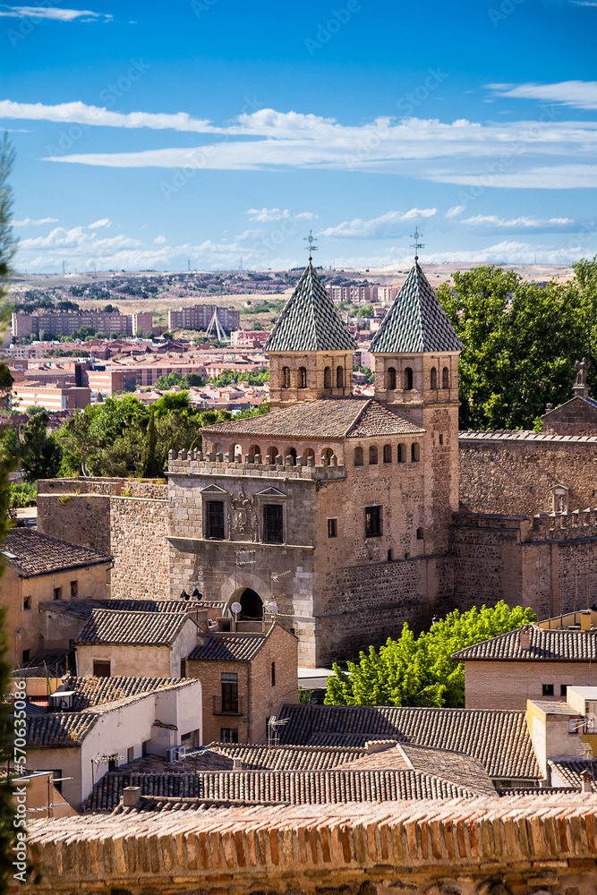 View of the Bisagra Gate, entrance to the city of Toledo through the old city walls
