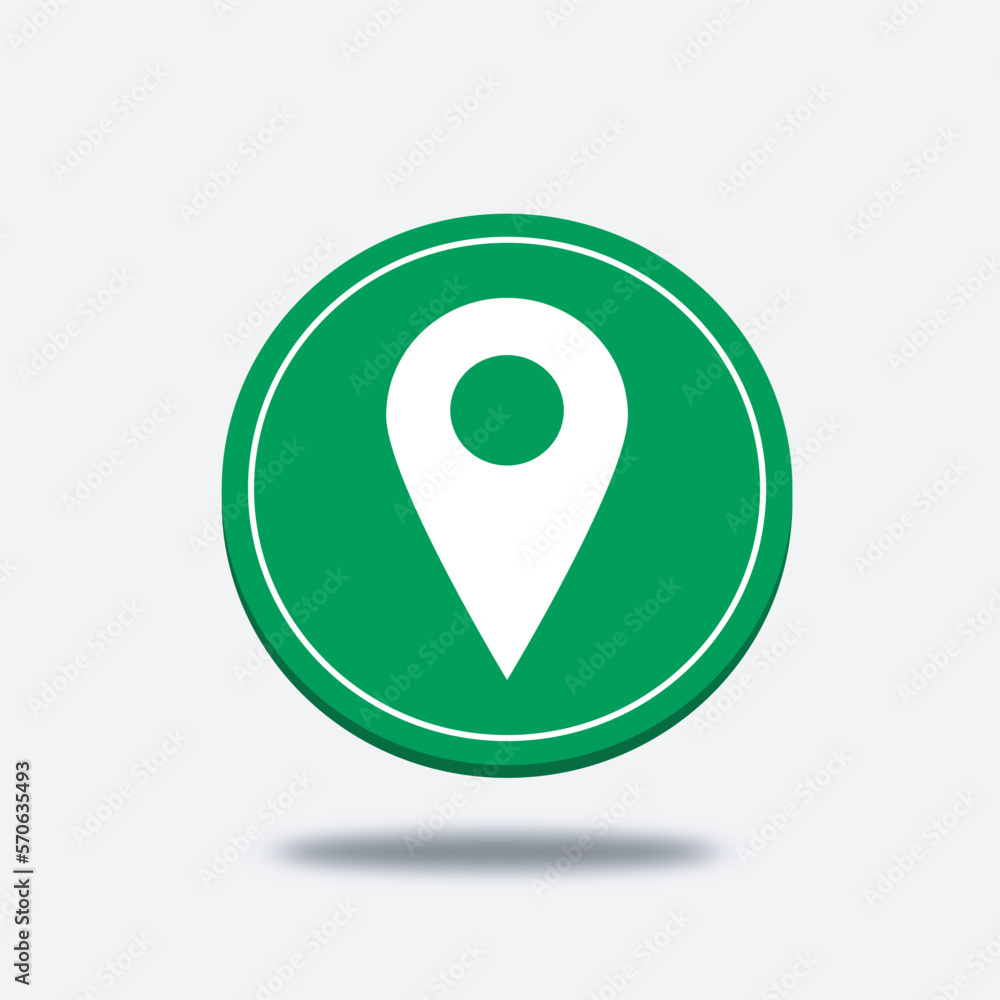 place icon on circle 3d design green color place icon on circle 3d design green color