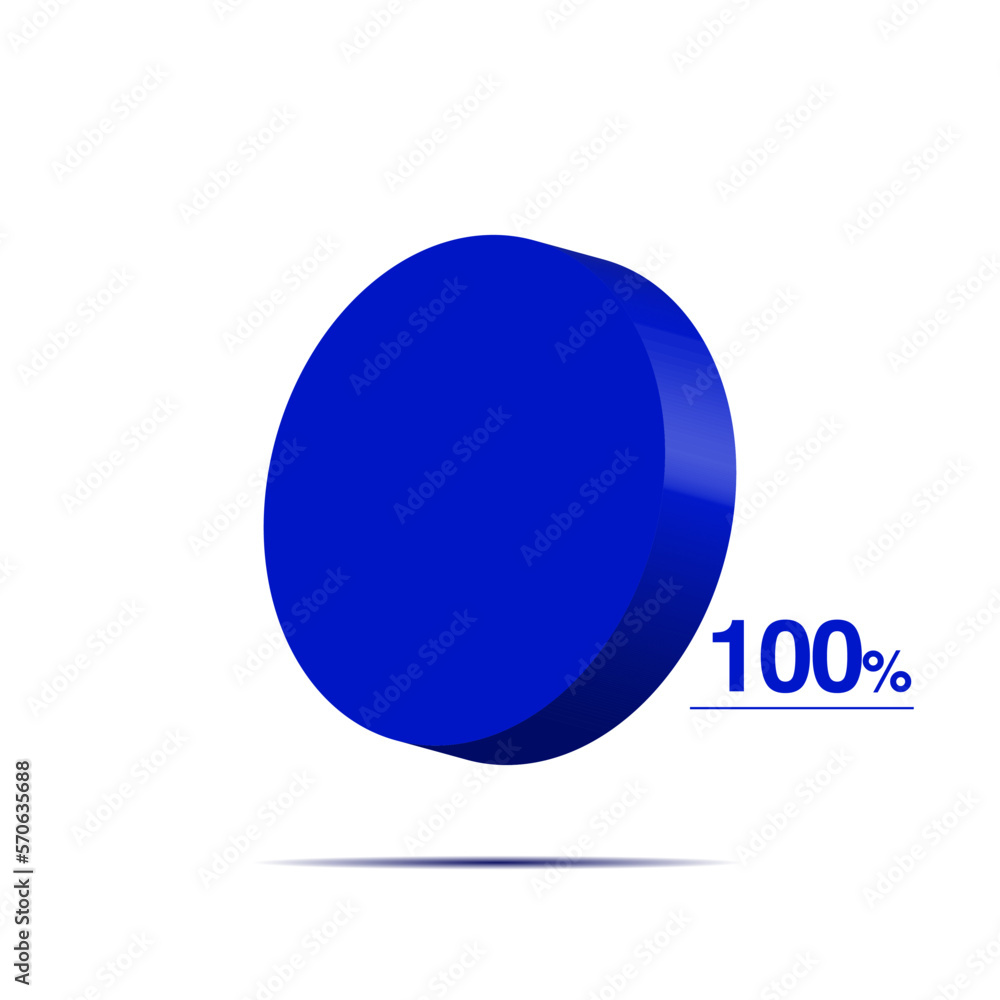 one hundred 100 percent 3d Isometric pie chart diagram for business presentation. Vector infographics illustration eps. one hundred 100 percent 3d Isometric pie chart diagram for business presentation. Vector infographics illustration eps.