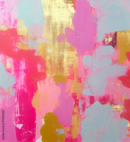 soft pastel and gold abstract painted background art created with generative ai