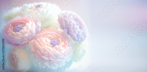 Soft dreamy sweet flower for love romance background, Generative Ai