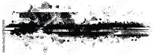Grunge urban background. Vector. Textured banner . Overlay distress shape . Simply place texture over any object to create grungy effect . Abstract,splattered , dirty,poster for your design. 