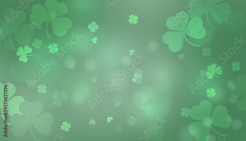 Green background with shamrocks - design for St. Patrick's Day