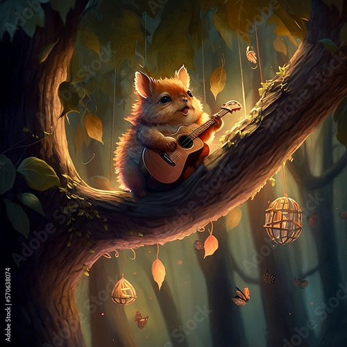 Jumpy singing a lullaby while swaying in a tree