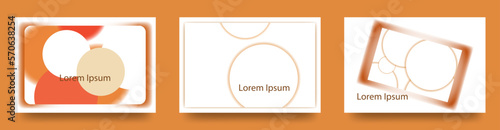 シンプルな広告や名刺デザインの　円と影のベクターカードセット