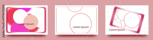 シンプルな広告や名刺デザインの　円と影のベクターカードセット