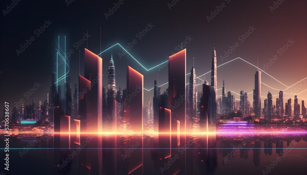 Smart city and light connection, big data connection technology concept With Generative AI Technology.