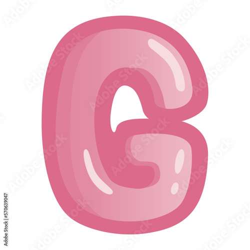 Letter G Bold Alphabet Pink Doodle Drawing Vector Art