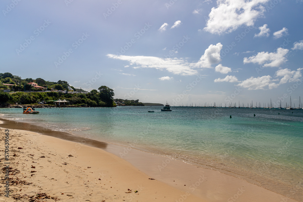 White  sand beach in Sainte Anne, Martinique, France