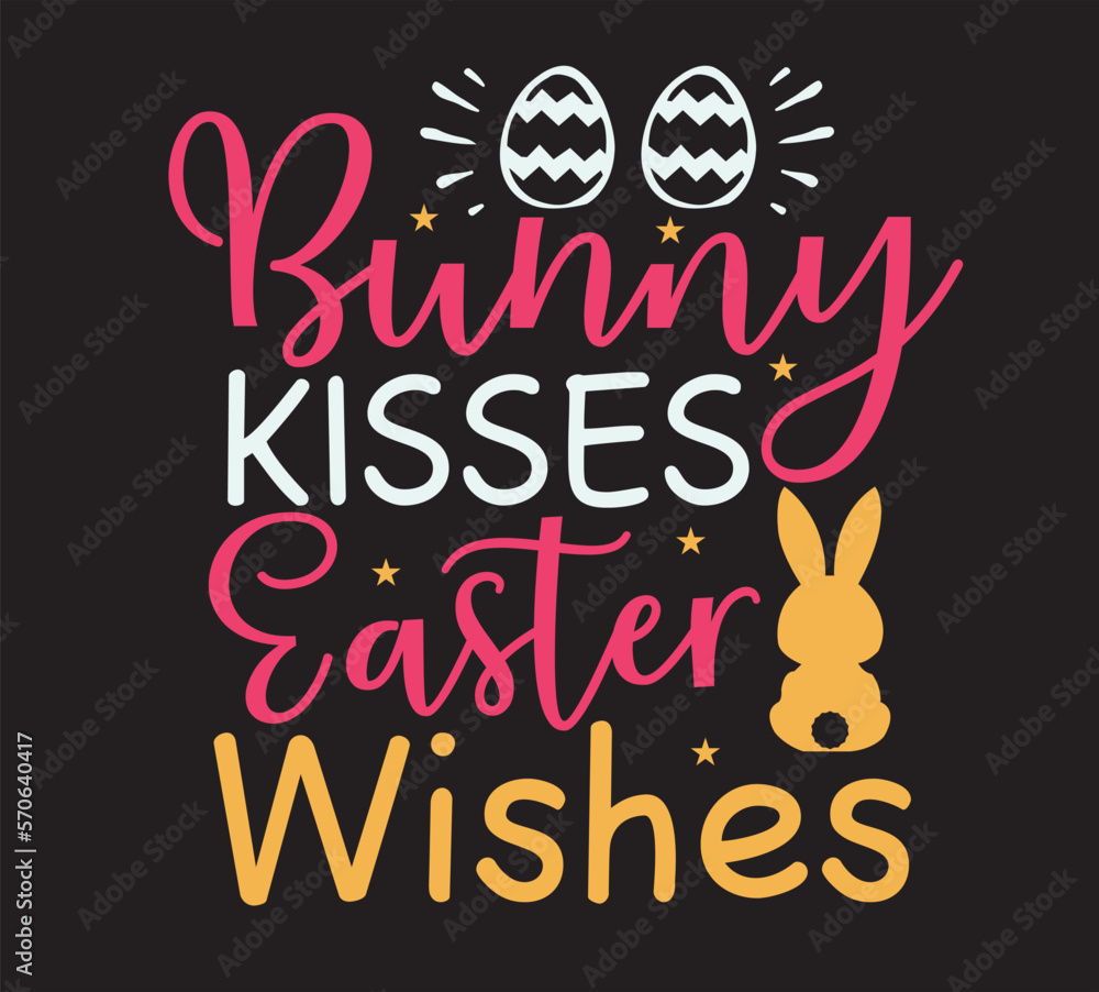 Obraz premium Bunny Kisses Easter Wishes SVG DESIGN