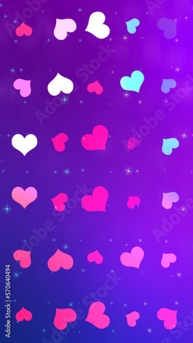 Drawn hearts on a purple background. Beautiful background for Valentine's day.