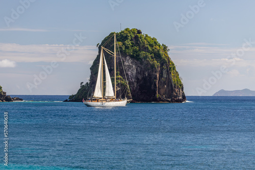Saint Vincent and the Grenadines, ketch sailboat with wishbone rig photo