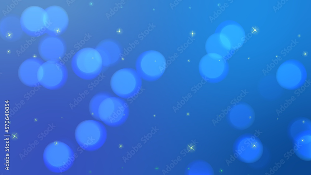Abstract background blue and bokeh circles. Background with particles.