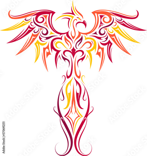 Phoenix colorful tattoo design