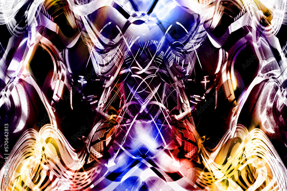 Abstract vibrant neon fluid free distorted dynamic flowing ripple ...