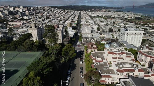 San Francisco top view city shape at Lombard area