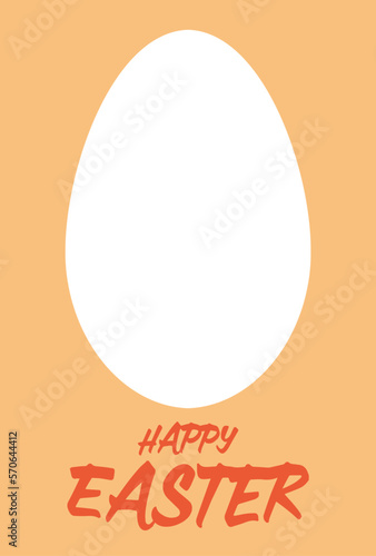 たまご型フレームとHAPPY EASTERの文字のイースター向けグリーティングカード