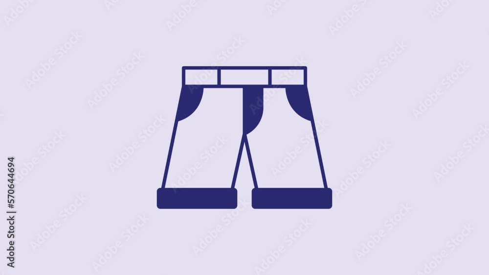 Blue Short or pants icon isolated on purple background. 4K Video motion graphic animation Blue Short or pants icon isolated on purple background. 4K Video motion graphic animation