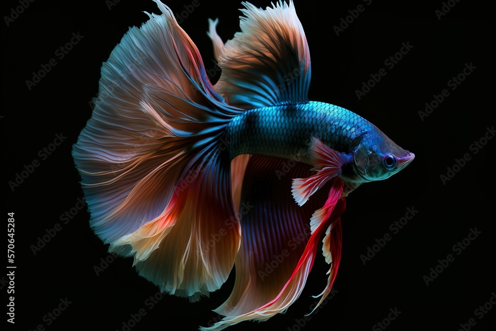 Blue betta fish in clean background Stock Photo | Adobe Stock