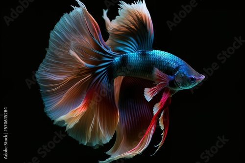 Obraz na płótnie Blue betta fish in clean background