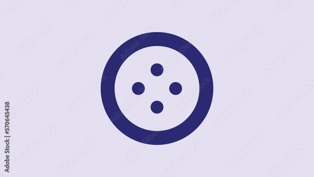 Blue Sewing button for clothes icon isolated on purple background. Clothing button. 4K Video motion graphic animation Blue Sewing button for clothes icon isolated on purple background. Clothing button. 4K Video motion graphic animation
