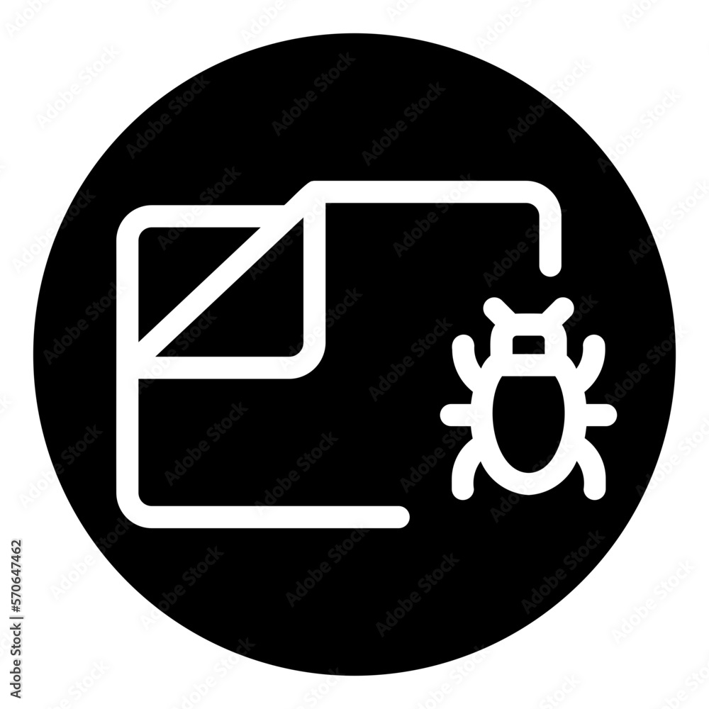 infected folder glyph icon