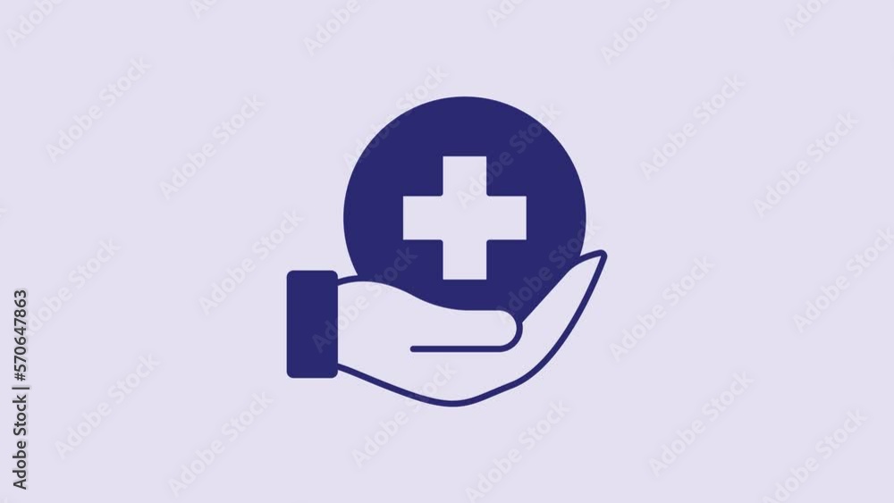 Blue Life insurance icon isolated on purple background. Security, safety, protection, protect concept. 4K Video motion graphic animation Blue Life insurance icon isolated on purple background. Security, safety, protection, protect concept. 4K Video motion graphic animation
