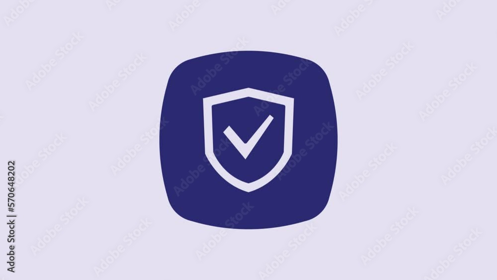 Blue Shield icon isolated on purple background. Insurance concept. Guard sign. Security, safety, protection, privacy concept. 4K Video motion graphic animation Blue Shield icon isolated on purple background. Insurance concept. Guard sign. Security, safety, protection, privacy concept. 4K Video motion graphic animation