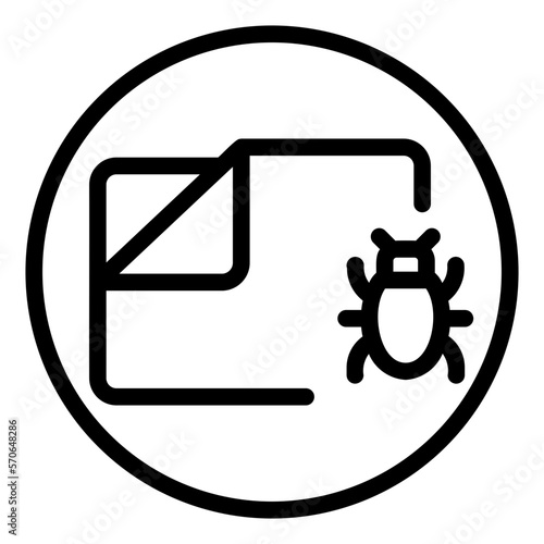 infected folder line icon